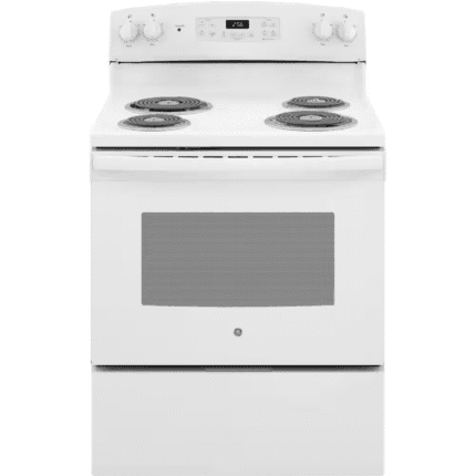 GE JB256DMWW 30 in. 4 Burner Element Free-Standing Electric Range in White