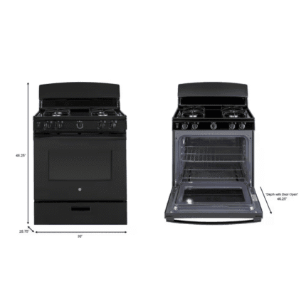 GE JGBS30DEKBB 30 in. 4.8 cu. ft. Freestanding Gas Range in Black