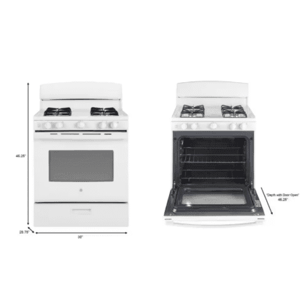 GE JGBS30DEKWW 30 in. 4.8 cu. ft. Freestanding Gas Range in White