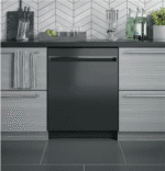 GE GDT225SGLBB 24 in. Built-In Black Top Control ADA Dishwasher with Stainless Steel Tub