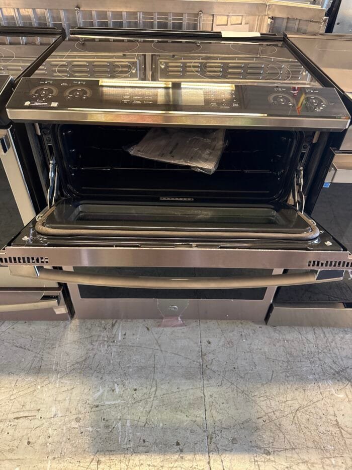 GE PS960YPFS Profile 30 in. 5 Burner Element Smart Slide-In Double Oven Electric Range in Fingerprint Resistant Stainless - Image 3