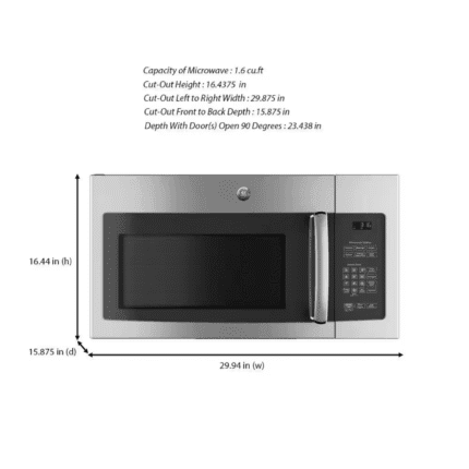 GE JNM3163RJSS 1.6 cu. ft. Over the Range Microwave in Stainless Steel