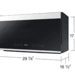 SAMSUNG ME21DB670012AA Bespoke 2.1 cu. ft. Over-the-Range Microwave with Auto Dimming Glass Touch Controls in White Glass