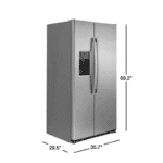GE GZS22DSJSS 21.9 cu. ft. Side by Side Refrigerator in Stainless Steel, Counter Depth