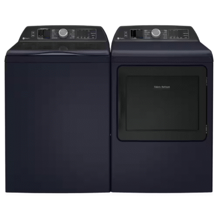 GE PTW800BPWRS & PTD90EBPTRS Profile 5.4 cu. ft. Capacity Top Load Washer in Sapphire Blue & Profile 7.3 cu. ft. Smart Electric Dryer in Sapphire Blue