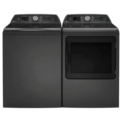 GE PTD70EBPTDG & PTW700BPTDG Profile 7.4 cu. ft. Smart Electric Dryer in Diamond Gray & Profile 5.4 cu. ft. High-Efficiency Smart Top Load Washer in Diamond Gray