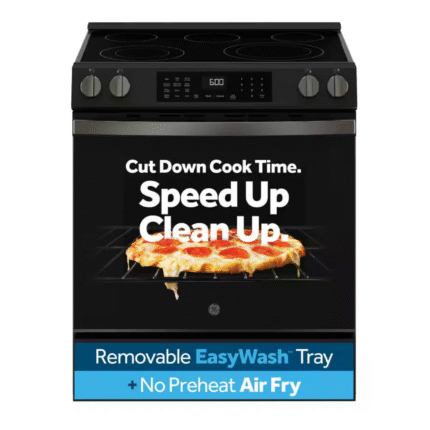 GE GRS600AVDS 30 in. 5 Burner Element Smart Slide-In Electric Convection Range in Black Slate
