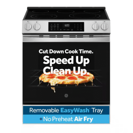 GE GRS60LAVFS 30 in. 5 Burner Element Smart Slide-In Electric Convection Range in Stainless