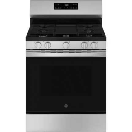 GE GGF500PVSS 30 in. 5-Burners Free-Standing Gas Range in Stainless Steel with Crisp Mode