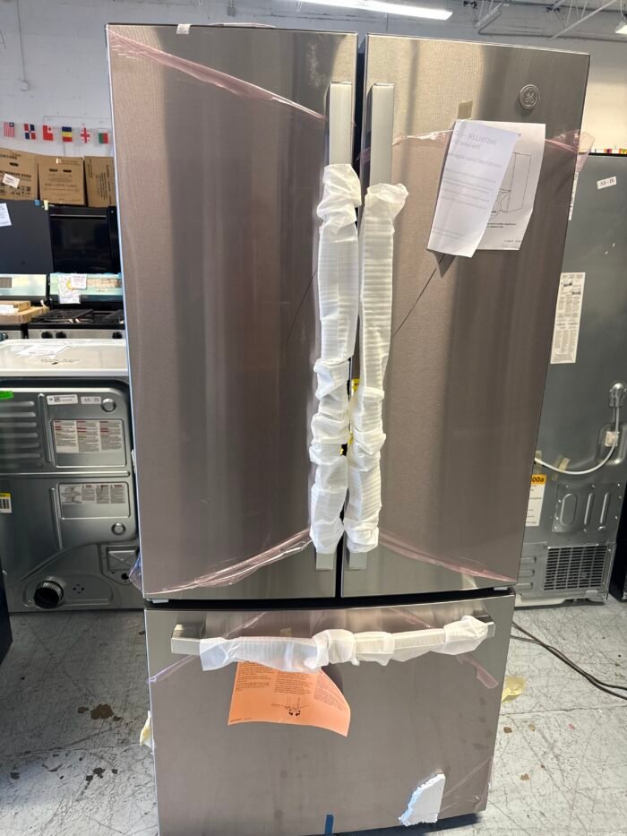 GE GNE25JYKFS 24.7 cu. ft. French Door Refrigerator in Fingerprint Resistant Stainless Steel - Image 2