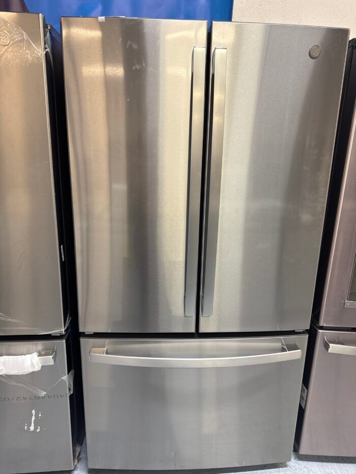 GE GNE27JYMFS 27 cu. ft. French Door Refrigerator in Fingerprint Resistant Stainless with Internal Dispenser - Image 2