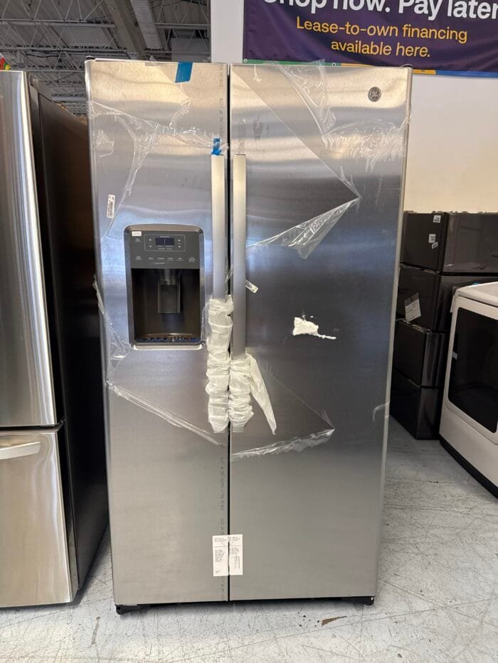 GE GZS22DSJSS 21.9 cu. ft. Side by Side Refrigerator in Stainless Steel, Counter Depth - Image 2