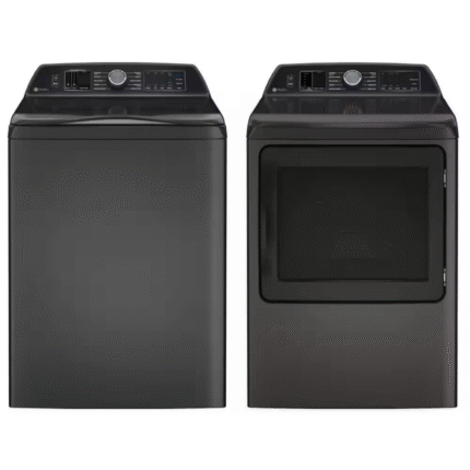 GE PTW700BPTDG & PTD70EBPTDG Profile 5.4 cu. ft. Washer and 7.4 cu. ft. Dryer Set, Diamond Gray,
