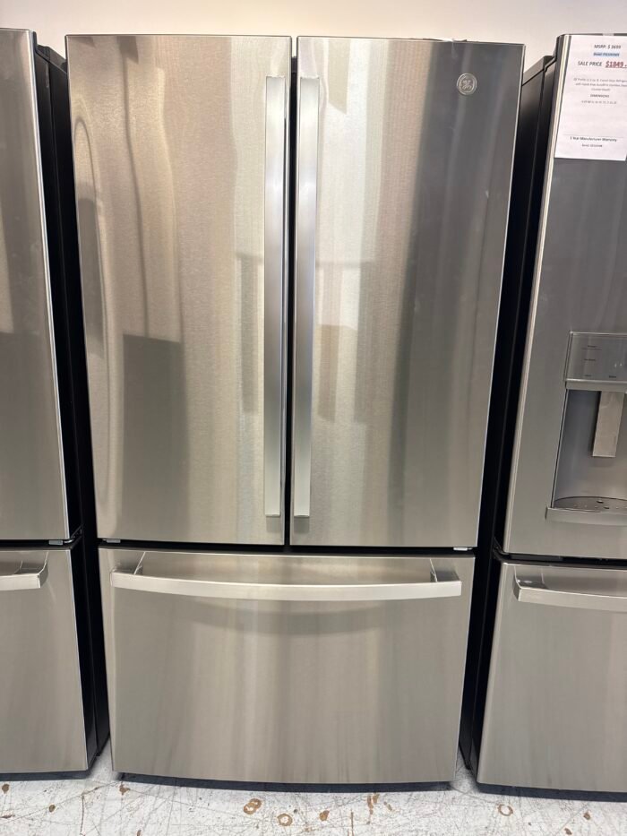 GE GWE22JYMFS 21.9 cu. ft. Counter Depth French Door Refrigerator w/Internal Dispenser in Fingerprint Resistant Stainless - Image 2
