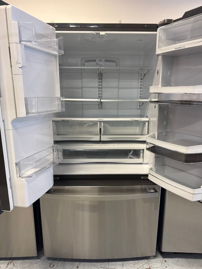 GE PYE22KYNFS Profile 22.1 cu. ft. French Door Refrigerator with Hands-Free Autofill in Stainless Steel, Counter Depth - Image 3