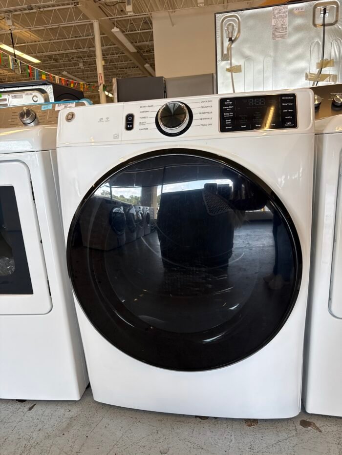 GE GFD55ESSNWW 7.8 cu. ft. Smart Front Load Electric Dryer in White with Sanitize Cycle - Image 2