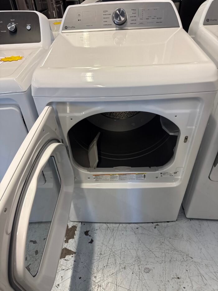 GE PTD60EBSRWS Profile 7.4 cu. ft. Smart Electric Dryer in White with Sanitize Cycle and Sensor Dry - Image 3