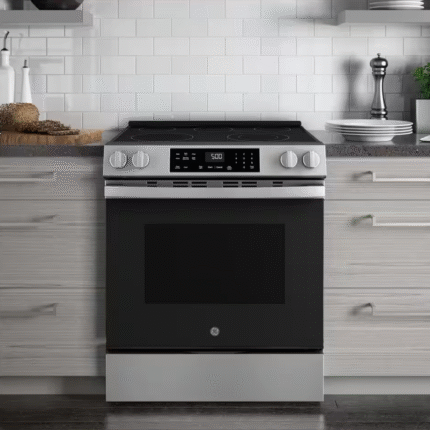 GE GRS500PVSS 30 in. 5 Burner Element Slide-In Electric Range in Stainless Steel with Crisp Mode