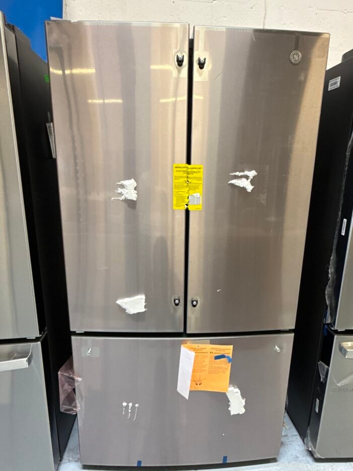 GE GNE27JYMFS 27 cu. ft. French Door Refrigerator in Fingerprint Resistant Stainless with Internal Dispenser - Image 2