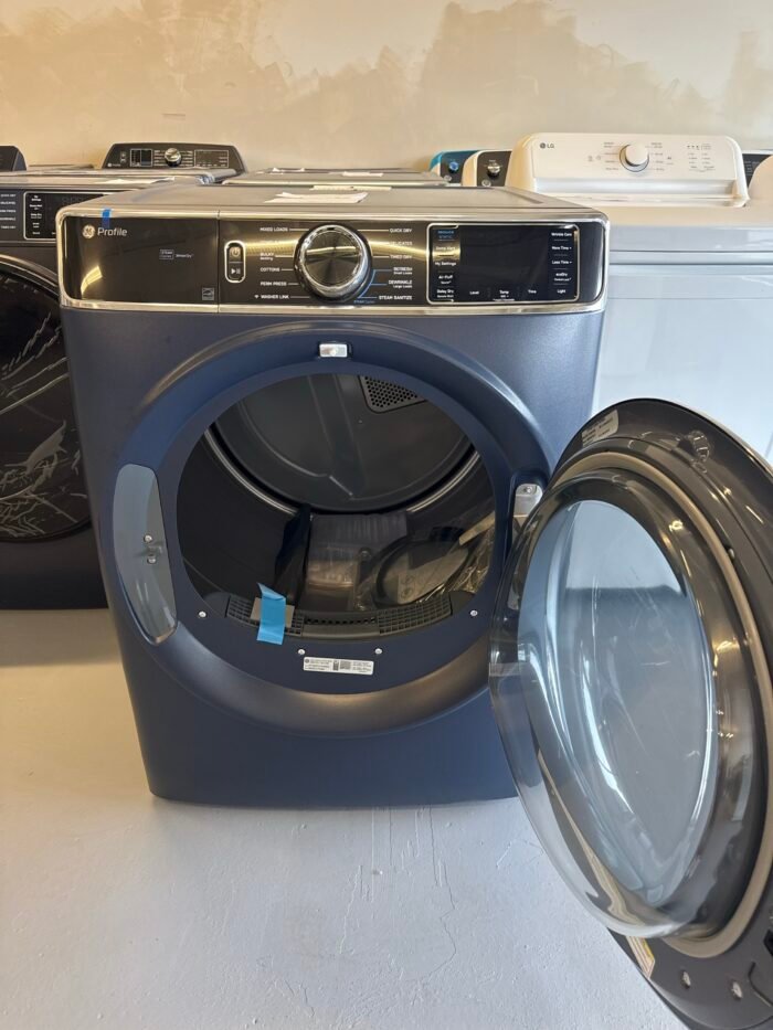 GE PFD87ESPVRS Profile 7.8 cu. ft. vented Electric Dryer in Sapphire Blue with Steam and Sanitize Cycle - Image 3