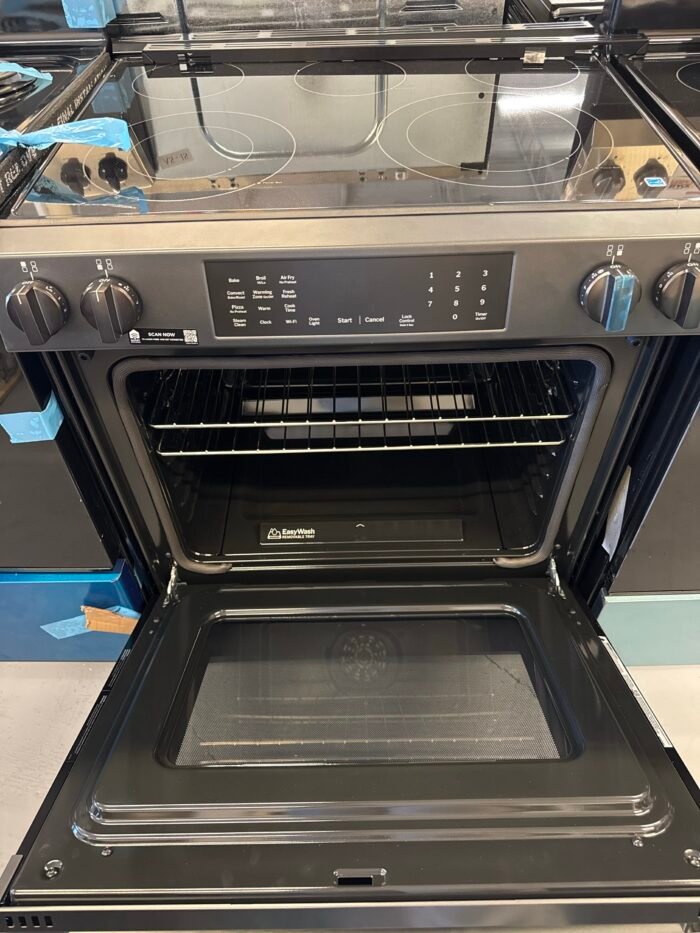 GE GRS600AVDS 30 in. 5 Burner Element Smart Slide-In Electric Convection Range in Black Slate w/ EasyWash Oven Tray No-Preheat Air Fry - Image 3