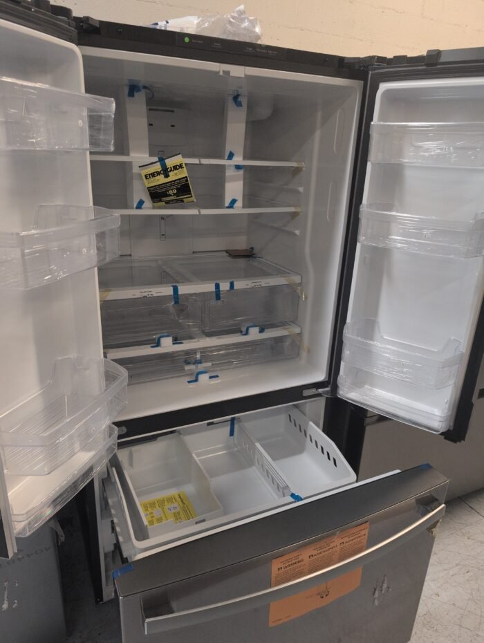 GE GNE27JYMFS 27 cu. ft. French Door Refrigerator in Fingerprint Resistant Stainless with Internal Dispenser, - Image 3