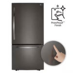 LG LRDCS2603D 33 in. W 26 cu. ft. Bottom Freezer Refrigerator w/ Multi-Air Flow and Smart Cooling in PrintProof Black Stainless Steel