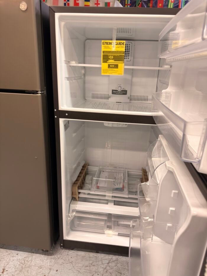 GE GTS19KYNRFS 19.2 Cu. Ft. Top Freezer Refrigerator in Fingerprint Resistant Stainless Steel, Garage Ready - Image 3