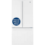 GE GWE19JGLWW 18.6 cu. ft. Counter Depth French Door Refrigerator in White