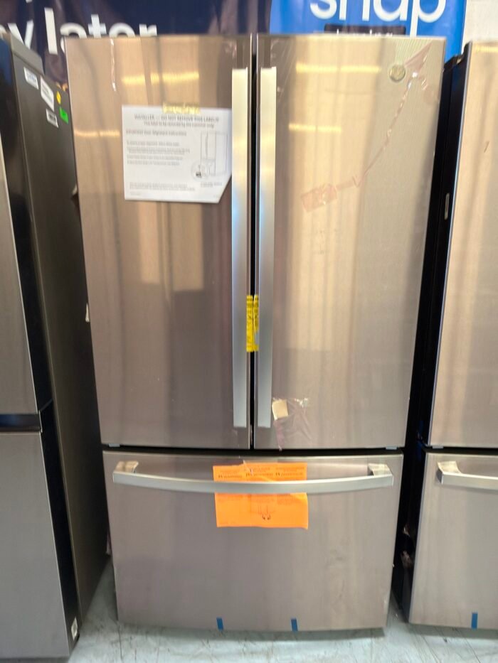 GE GNE27JYMFS 27 cu. ft. French Door Refrigerator in Fingerprint Resistant Stainless with Internal Dispenser, ENERGY STAR - Image 2