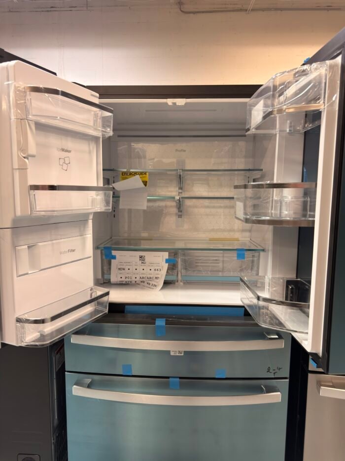 GE PXD22BYPFS Profile 22.3 cu. ft. Counter Depth Four Door French Door Refrigerator in Stainless Steel with Hands-Free Autofill - Image 3