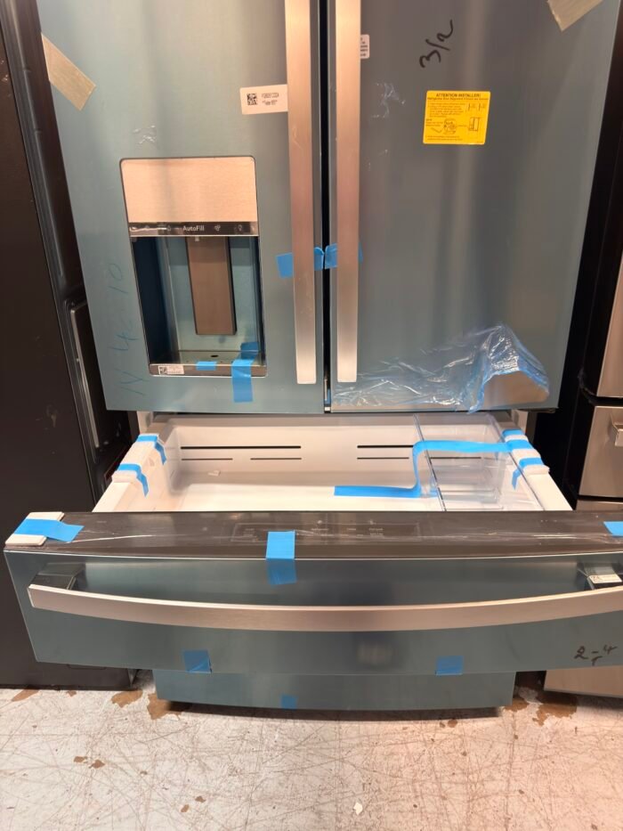 GE PXD22BYPFS Profile 22.3 cu. ft. Counter Depth Four Door French Door Refrigerator in Stainless Steel with Hands-Free Autofill - Image 4