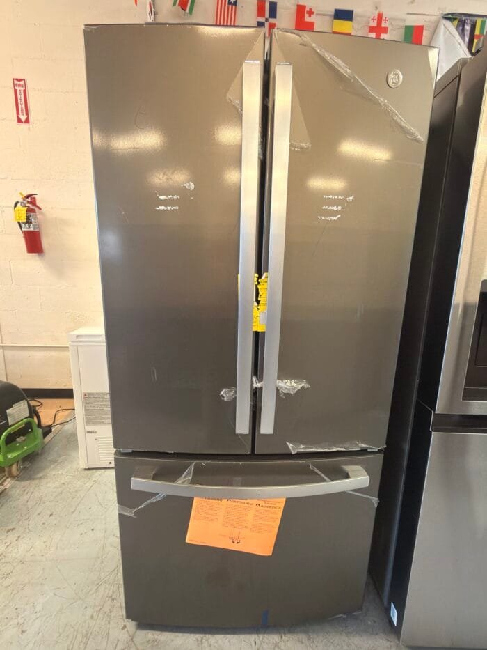 GE GNE25JMKES 24.7 cu. ft. French Door Refrigerator in Slate, Fingerprint Resistant - Image 2