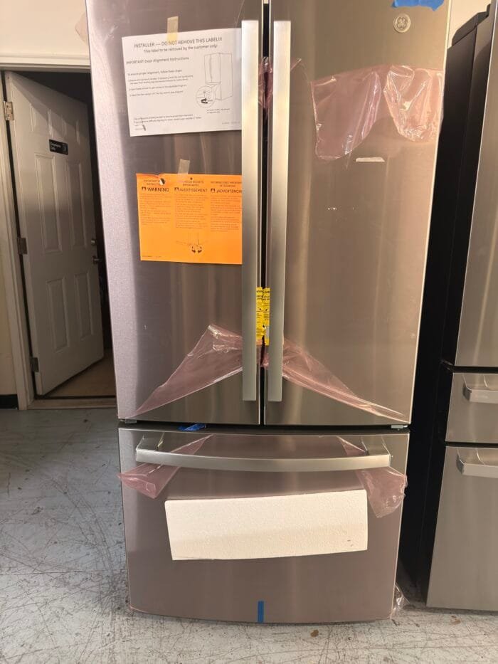 GE GNE25JYKFS 24.7 cu. ft. French Door Refrigerator in Fingerprint Resistant Stainless Steel, - Image 2