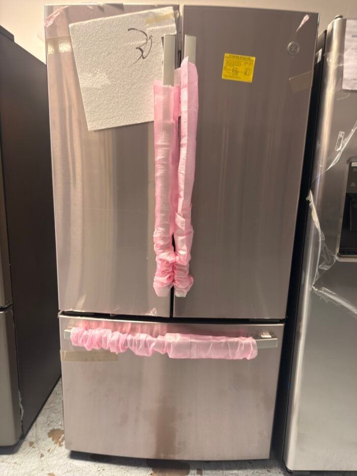 GE GWE23GYNFS 23.1 cu. ft. French Door Refrigerator in Fingerprint Resistant Stainless Steel, Counter Depth - Image 2