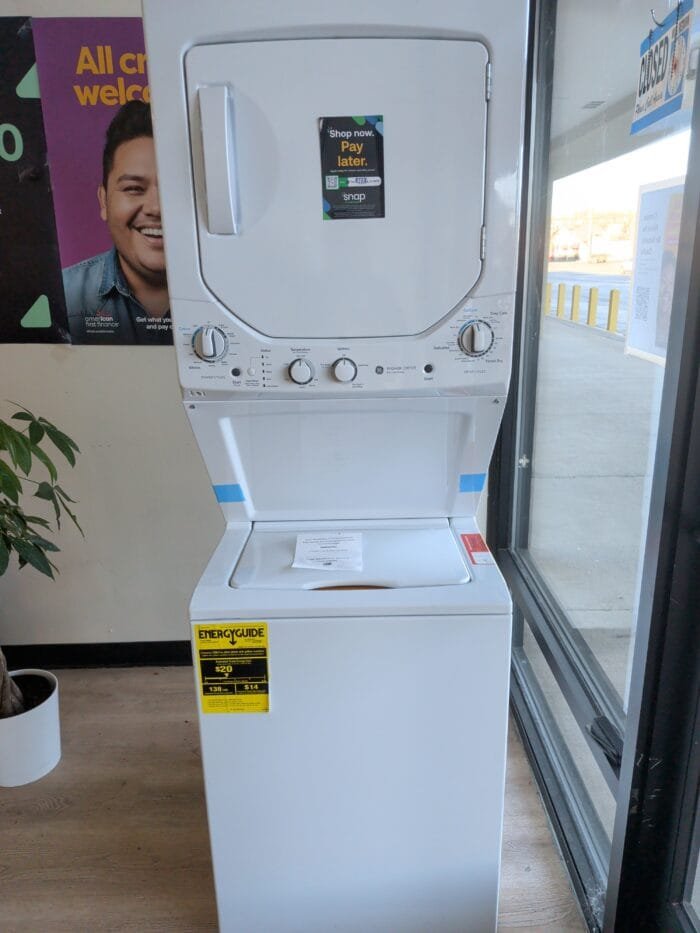 GE GUD24ESSMWW 2.3 cu. ft. Capacity Washer with Stainless Steel Basket and 4.4 cu. ft. Capacity Electric Dryer - Image 2