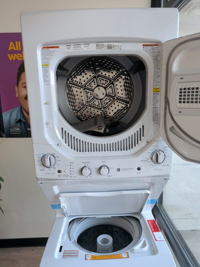 GE GUD24ESSMWW 2.3 cu. ft. Capacity Washer with Stainless Steel Basket and 4.4 cu. ft. Capacity Electric Dryer - Image 3