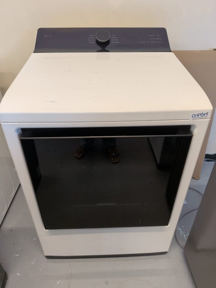 LG DLE8400WE 7.3 cu. ft. Ultra Large Capacity Rear Control Electric Dryer with LG EasyLoad Door and AI Sensing - Image 2