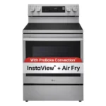 LG LREN6325XE 30 in., 6.3 cu. ft. Smart Wi-Fi True Convection Insta View 5-Burner Electric Oven w/ Air Fry Printproof Stainless Steel
