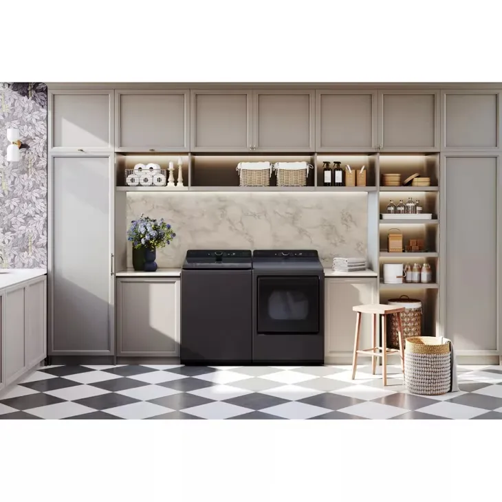 LG WT8400CB and DLE8400BE LG WT8400CB 5.5 cu. ft. Mega Capacity Smart Top Load Washer with Impeller, EasyUnload & AI Sensing and DLE8400BE 7.3 cu. ft. Ultra Large Capacity Rear Control Electric Dryer with LG EasyLoad Door and AI Sensing (SET) - Image 1