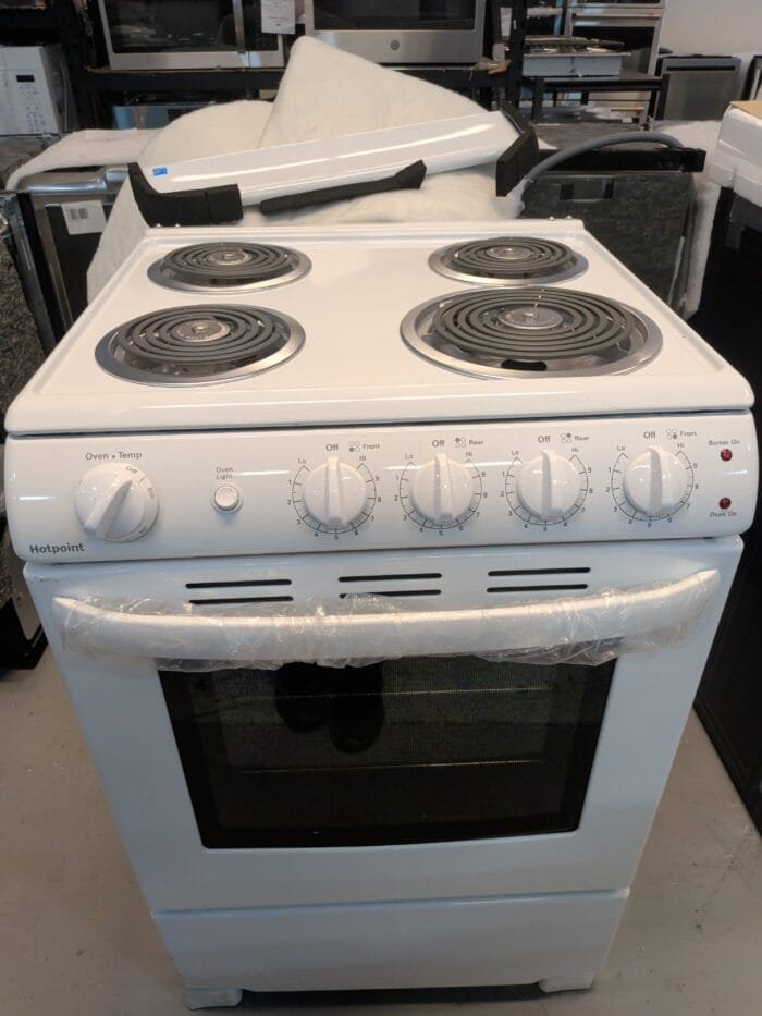 RAS240DMWW Hotpoint 24 in. 4-Burner Element Free-Standing Electric Range Oven in White - Image 2