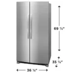 FRSN2610AF Frigidaire 36 in. 26 cu. ft. Standard Depth Side-by-Side Refrigerator in Smudge-Proof Stainless Steel with CrispSeal Crispers