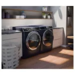GE Profile PFW870SPVRS 5.3 cu. ft. Smart Front Load Washer in Sapphire Blue w/OdorBlock UltraFresh Vent System, Microban  & GE Profile PFD87ESPVRS 7.8 cu. ft. vented Electric Dryer in Sapphire Blue with Steam and Sanitize Cycle