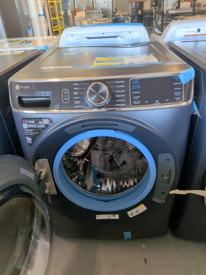 GE Profile PFW870SPVRS 5.3 cu. ft. Smart Front Load Washer in Sapphire Blue w/OdorBlock UltraFresh Vent System, Microban  & GE Profile PFD87ESPVRS 7.8 cu. ft. vented Electric Dryer in Sapphire Blue with Steam and Sanitize Cycle - Image 4