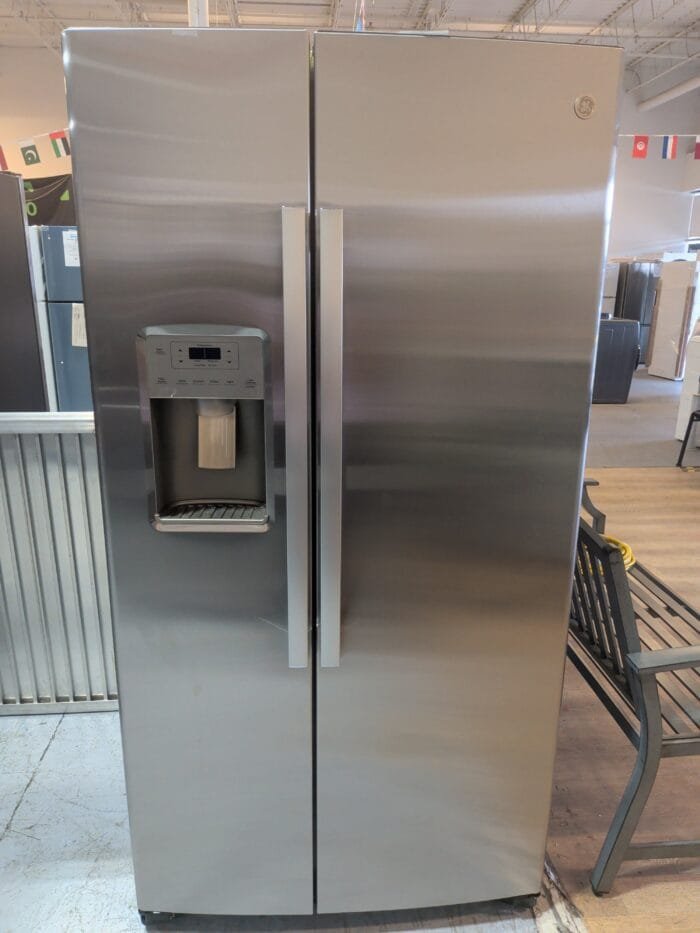 GE GZS22IYNGS 21.8 Cu. Ft. Counter-Depth Fingerprint Resistant Side-By-Side Refrigerator Stainless Steel - Image 2