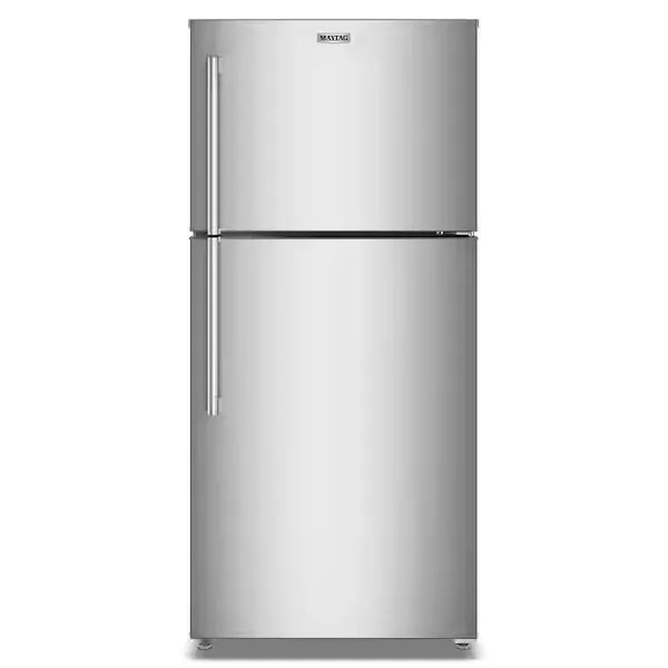 MRTX5119SZ Stainless steel top-freezer refrigerator.